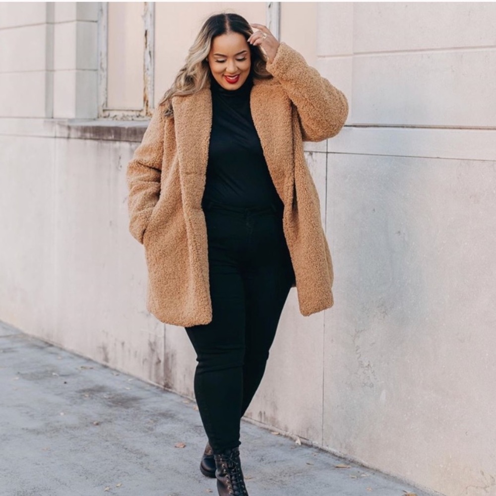 Liz Claiborne Sherpa Lightweight faux fur coat